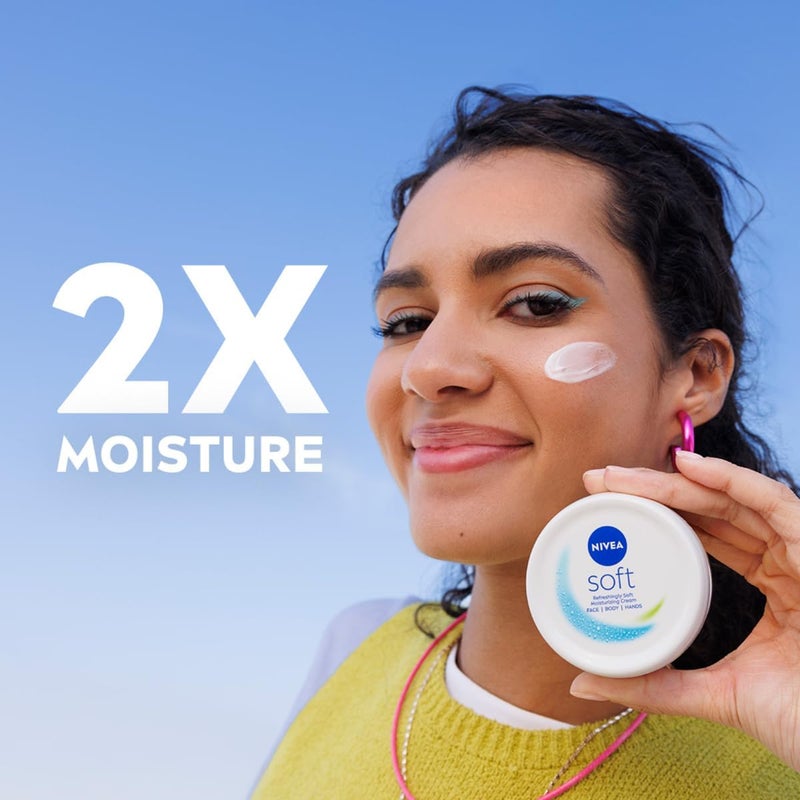 Nivea كريم نيفيا سوفت المرطب، منعش للوجه والجسم واليدين، 3x200 مل - Image 5